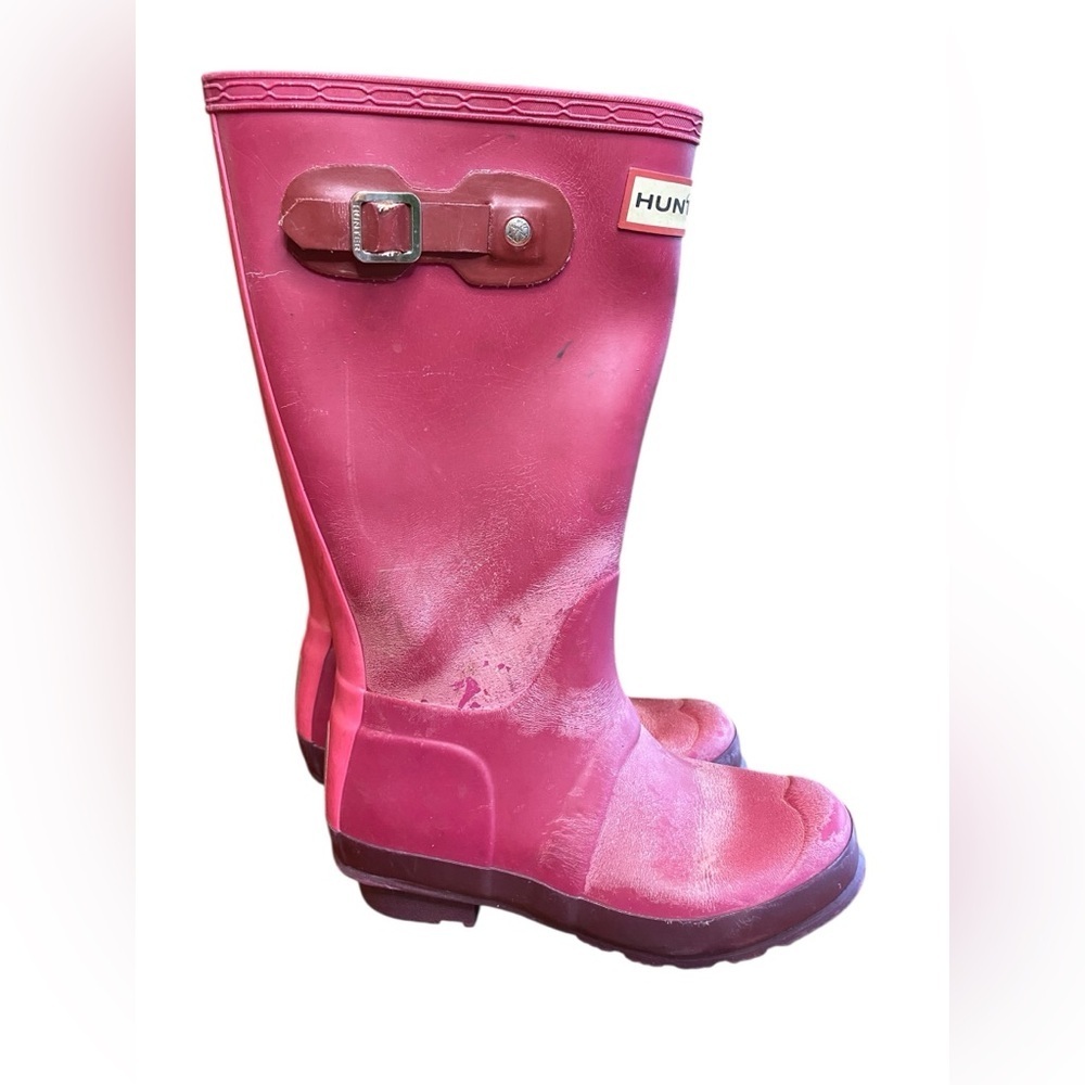 Hunter Kids Original Rain Boot Size 2 Pink Magenta Waterproof Wellies Outdoor